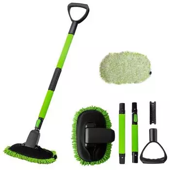 Швабра для мытья автомобиля с длинной ручкой, сменная головка, устойчивая к царапинам, щетка для мытья автомобиля, шенилл, микрофибра, инструменты для чистки автомобиля, автомобильные аксессуары france