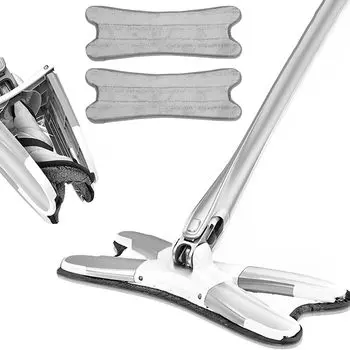 Швабра для плоского пола типа X Швабра из микрофибры с самоотжимающейся шваброй от пыли Швабра для чистки деревянных полов Швабра для сухой и влажной уборки со съемной моющейся подушкой mop wiith 1pcs серый