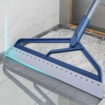 Швабра для пола, резиновая швабра, ручка для пола, регулируемая для плитки, пола, гаража, ванной комнаты, окна, дворник для пола синий