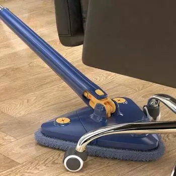 Швабра для уборки автоматическая, отжимающая воду, защищает руки, влажная и сухая, двойное использование, большой телескопический треугольник для дома B темно-синий