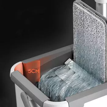 Швабра из микрофибры с ведром для чистки пола, швабра для пола без рук, моющиеся подушечки, многоразовая пыль 3PCS mop pads