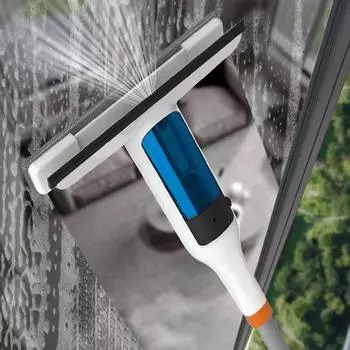 Швабра-распылитель для окон Многофункциональное средство для мытья окон и пола Стеклоочиститель с силиконовым скребком Бытовые чистящие средства