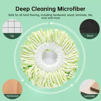 Швабра с отжимом и ведром с отжимом для уборки пола в доме. Отдельная отжимная швабра с грязной водой и зелёный