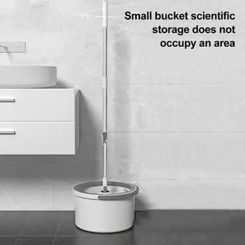 Швабра с выдвижной ручкой, вращающаяся на 360 градусов, для влажной и сухой уборки полов из микрофибры Round