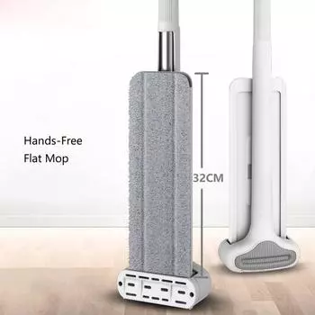 Швабра Squeeze Mop Magic Flat Hands Free, ленивые швабры для мытья полов в доме, бытовые чистящие средства со сменными подушечками 1 mop with 1 pad