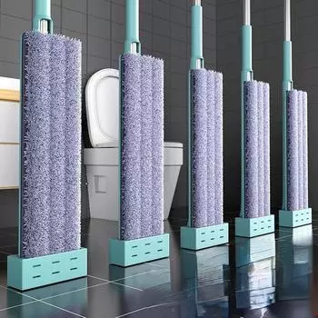 Швабра Выдвижная бытовая уборка, не требующая стирки, швабра с автоматическим отжимом, плоская швабра для ручной стирки 32 cm with 1 cloth белый