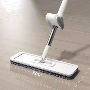 Швабра Выдвижная бытовая уборка, не требующая стирки, швабра с автоматическим отжимом, плоская швабра для ручной стирки 32 cm with 1 cloth