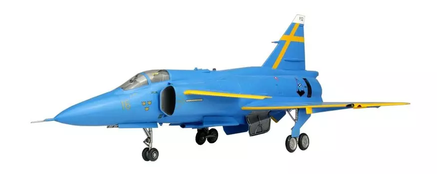 Шведские ВВС JA37 Jagdviggen Blue Peter Шведские ВВС 75-я годовщина покрасочная машина Пластиковая модель Литье Цвет Platts/Italeri 1/48