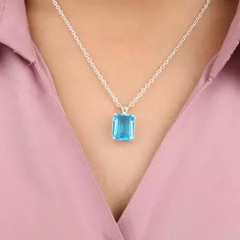 Швейцарский голубой топаз драгоценный камень 925 стерлинговое серебро ювелирные изделия на каждый день кулон 0,69 PP-58-2