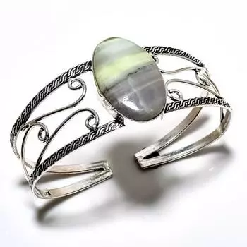 Швейцарский зеленый опал, драгоценный камень 925 пробы, посеребренный ювелирный браслет ручной работы, браслет-манжета