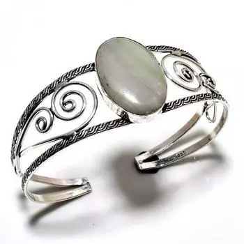 Швейцарский зеленый опал, драгоценный камень 925 пробы, посеребренный ювелирный браслет ручной работы, браслет-манжета