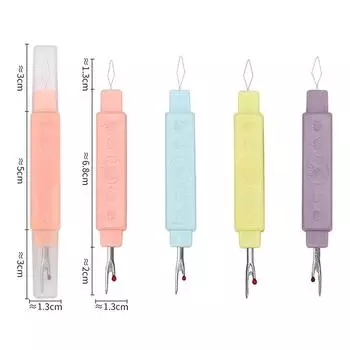 Швейная игла, нитевдеватель, вспарыватель швов, швейный инструмент двойного назначения, портативный домашний нитеобрезатель с двойной головкой и защитным чехлом 2-в-1