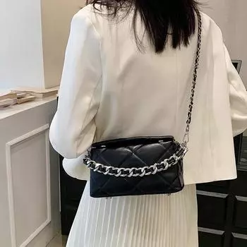 Швейная линия ромбовидная сумка-подушка женская сумка 2024 новая акриловая цепочка сумка через плечо высококачественная простая сумка-мессенджер белый