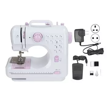 Швейная машина бытовая электрическая с функцией сшивания, 12 рисунков строчек, автоматическое намоточное устройство, маленький набор EU Plug