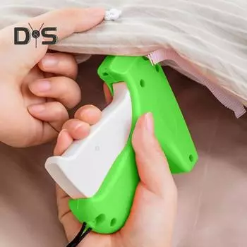 Швейная машина для одежды с иглами, компактный размер, портативная мини-машина для быстрого ремонта одежды, комплект для ручной швейной машины зелёный