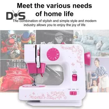 Швейная машина с 12 встроенными стежками, прижимными лапками и педалью, набор швейных принадлежностей для начинающих, профессиональных, бытовых, портативных, мини-электрических швейных машин EU