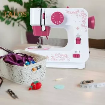 Швейная машина с 12 встроенными стежками, прижимными лапками и педалью, набор швейных принадлежностей для начинающих, профессиональных, бытовых, портативных, мини-электрических швейных машин US Plug