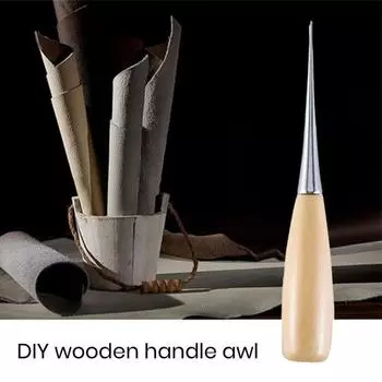 Швейное шило с деревянной ручкой, дырокол, инструмент, удобный DIY, кожаный ковер, пробойник, конус, домашний швейный магазин