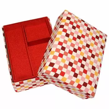 Швейные бобы Швейные бобы Сделано в Швейные японские японские узоры Коробка, Коробка, Клетчатая, Марена, 100% Хлопок, Япония, Набор, Хранение, Стиль, SH-109 красный