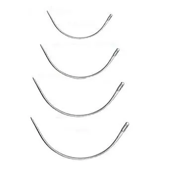 Швейные иглы, аксессуары для шитья кожи, игла с большим ушком, удлиненная изогнутая игла, инструмент для ремонта кожи One Size серебряный