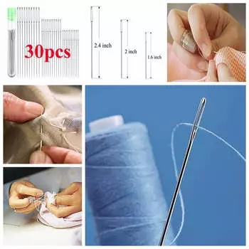 Швейные иглы длиной 4-6 см, по 10 игл в каждой, всего 30 шт. 30pcs серебряный