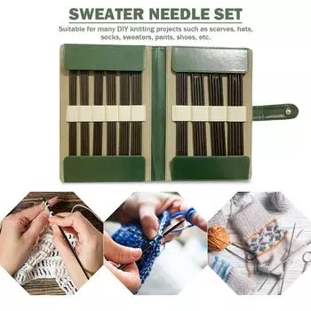 Швейные иглы из черного дерева 1 набор крючков для вязания 20 см, иглы для рукоделия, удобная ручка, праздничный подарок для швейного инструмента для плетения оранжевый