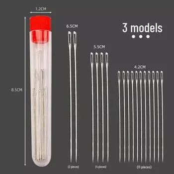Стальные швейные иглы с большим ушком — идеально подходят для ручного шитья, вышивки, шитья одеял и для пожилых людей, с легкой заправкой нити