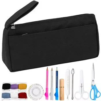 Швейные принадлежности Начальная школа Швейные принадлежности Ручная работа Швейные принадлежности Главная Портативный черный комплект на молнии, студенты, мальчики, девочки, набор, взрослые, инструменты, швейные принадлежности, чёрный