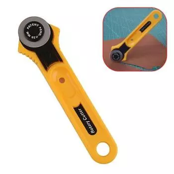 Швейные принадлежности Резак для ткани Кожаный ремесленный круглый резак Лезвие для резака своими руками Швейные инструменты для пэчворка Роликовые резаки жёлтый