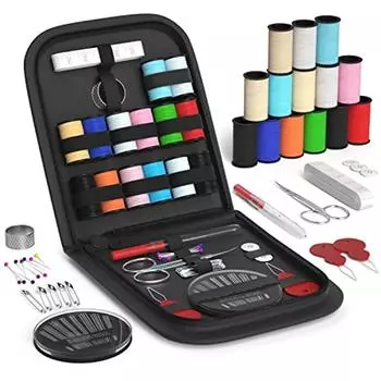 Швейный набор для путешественников Взрослых Начинающих Чрезвычайные ситуации DIY Швейные принадлежности Органайзер с ножницами Наперсток Нить Швейные иглы Рулетка и т. д. 1 set чёрный