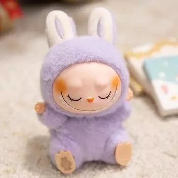 Shy Cute Happy Expression Cartoon Rabbit Plush Toy Doll Collectors For Purple
