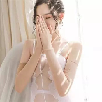Shy Fairy Finger Matte Finger Stockings Gloves Sexy Black Silk Female Cos Oversleeve Female Bride Etiquette Elastic Thin Skin color