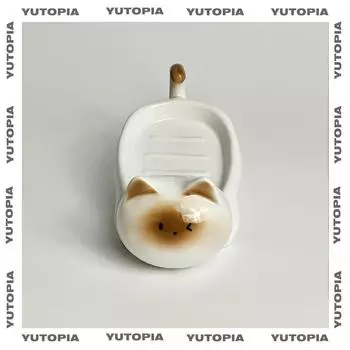 Сиамская кошка Керамическая мыльница Простота Бытовая Креативная Милая Мультяшная Без перфорации Маленькое Искусство Сливное блюдо