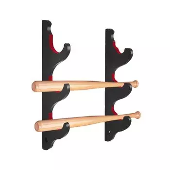 siawadeky Bat 1 Бейсбольная бита 3 уровня Может вмещать 3 настенные горизонтальные бейсбольные биты Горизонтальная бейсбольная бита Дисплей биты Легко экономит место Подставка, пара,