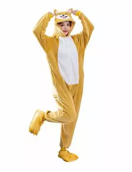 Сиба-ину кигуруми взрослая пижама комнатная одежда животное косплей костюм на Хэллоуин Рождество унисекс [dorawithme] (L)