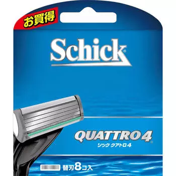 sic japan Schick Quattro 4 лезвия (8 шт.) Мужские сменные лезвия Бритвы для мужчин Мужские сменные лезвия
