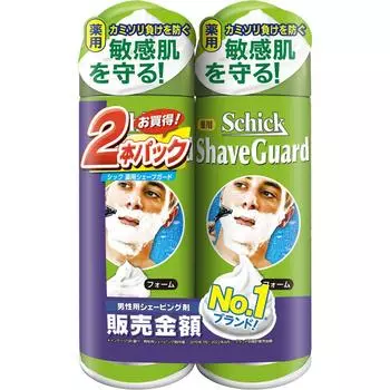 sic japan Schick Shave Guard Schick Medicated Shave Guard пена для бритья 200 г x 2 (Квази-лекарство) Пена для бритья для мужчин (1) Смочите бороду.