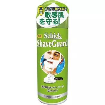 sic japan Schick Shave Guard Schick Medicated Shave Guard пена для бритья 200 г (Квази-лекарство) Пена для бритья для мужчин (1) Тщательно смочите бороду.