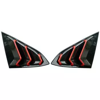 Side Air Vent Window Louver Carbon Fiber Red Abs Cover For Civic 2016-2020 Acesssories чёрный