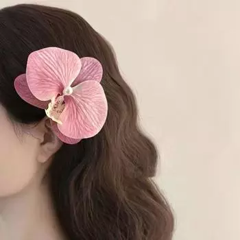 Side Clip Bow Flower Hair Clips Duckbill Clip Flower Hairpin Creativity Hair Accessories розовый