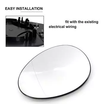 Side Rearview Mirror Glass Lens Heating Replacement for MK2 Mini R55 S/JCW/Clubman 2008-2014 Heated Side Rearview Mirror Glass