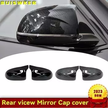 Side Wing Rearview Mirror Cover Cap For BMW F25 X3 F26 X4 F15 X5 F16 X6 2014 2015-2018 Carbon Fiber Black