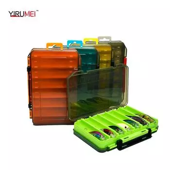 Sided FishingTackle Box 14 Cells Bait Lure Hook Storage Box Fishing Tool Accessories Storage Box Carp For Fishing Wobblers синий