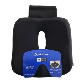 Сиденье BONFORM для 44 x Изготовлено из Aqua Memory Подушка Phiten для нижней части спины, Phiten, Бедра, Перфорированное, 44 см, Черный, Титан, Пена, Боль, Профилактика, чёрный