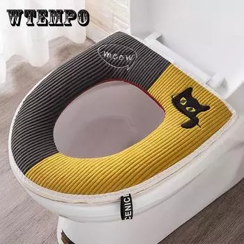 Сиденье для туалета Подушка для туалета Универсальная водонепроницаемая наклейка для туалета с ручкой Polar Fleece Хлопок Мягкий 1pc розовый