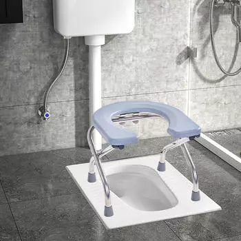 Сиденье для унитаза для пожилых людей, стул, моющаяся матовая доска, портативный складной стул Black 33cm High