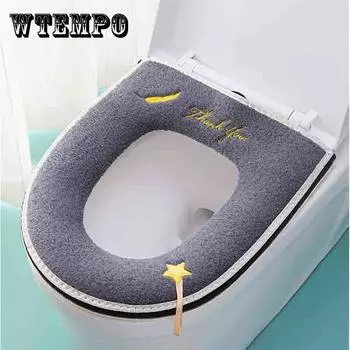 Сиденье для унитаза Four Seasons Универсальная крышка туалета Прокладка Домашнее сиденье Кольцо Водонепроницаемая молния Симпатичное утолщение