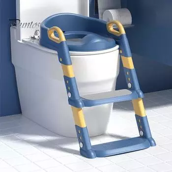 Сиденье для унитаза лестничного типа, эргономичный дизайн, водонепроницаемый мягкий коврик, нескользящий табурет-стремянка, регулируемая высота, складное сиденье для обучения малышей пользованию горшком C