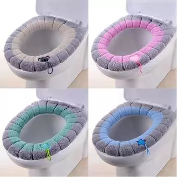 Сиденье для унитаза, мягкое сиденье, подушка на сиденье унитаза, портативное, выдвижное, моющееся вязаное О-образное сиденье для унитаза розовый
