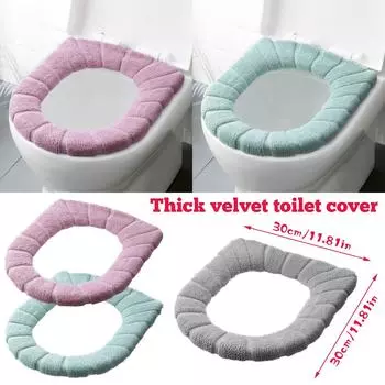 Сиденье для унитаза в ванной комнате, моющийся мягкий теплый коврик, чехол для унитаза, подушка One Size зелёный